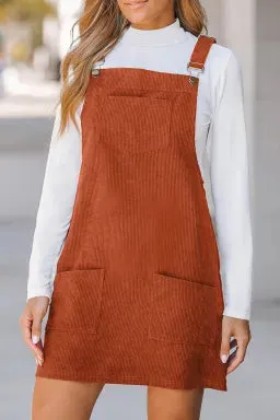 Sleeveless Corduroy Overall Dress