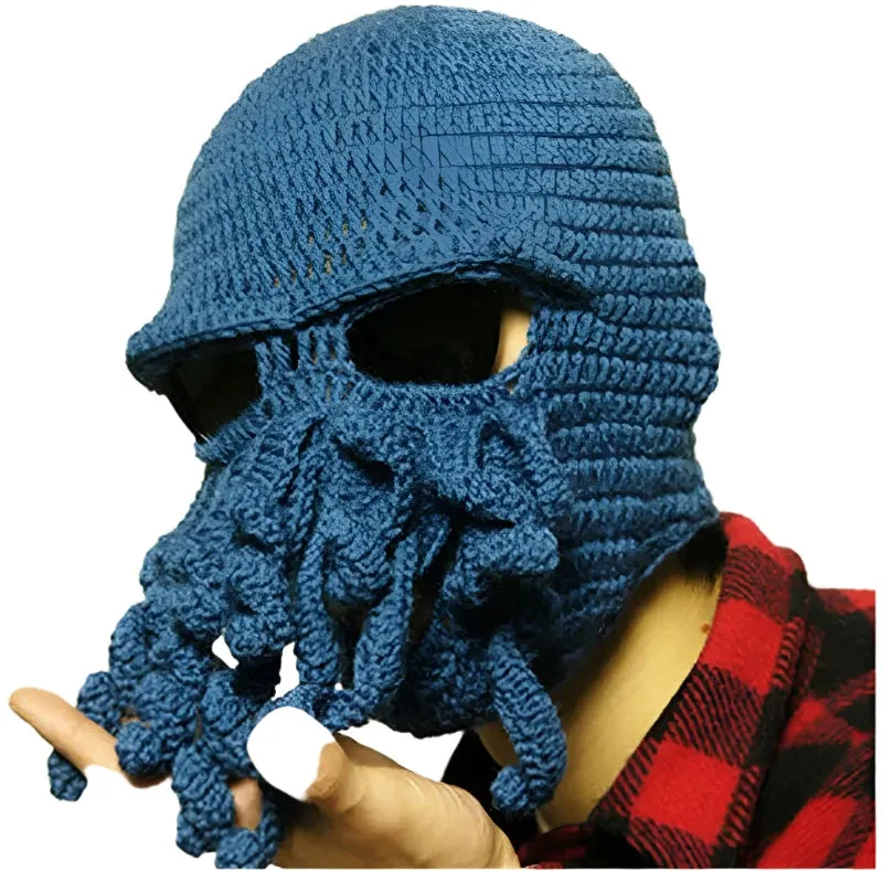 TEEK - Handmade Tentacle Crochet Bearded Beanie