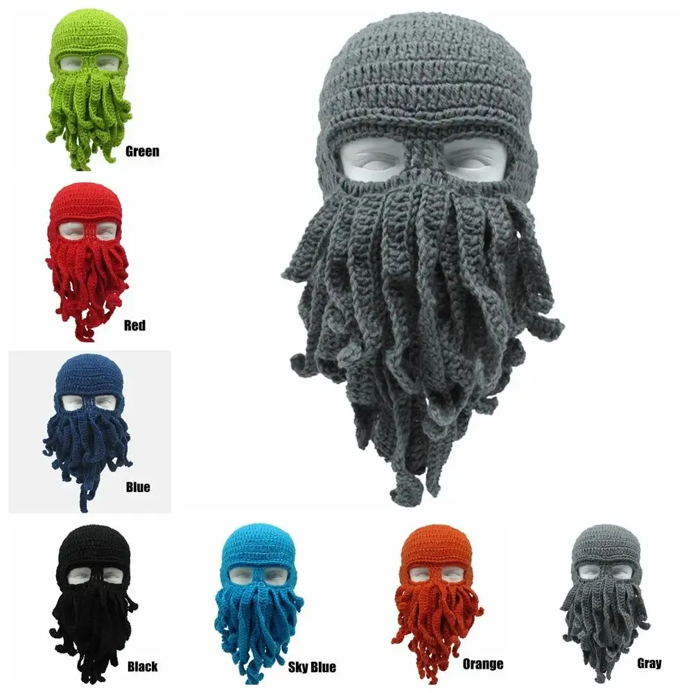 TEEK - Handmade Tentacle Crochet Bearded Beanie