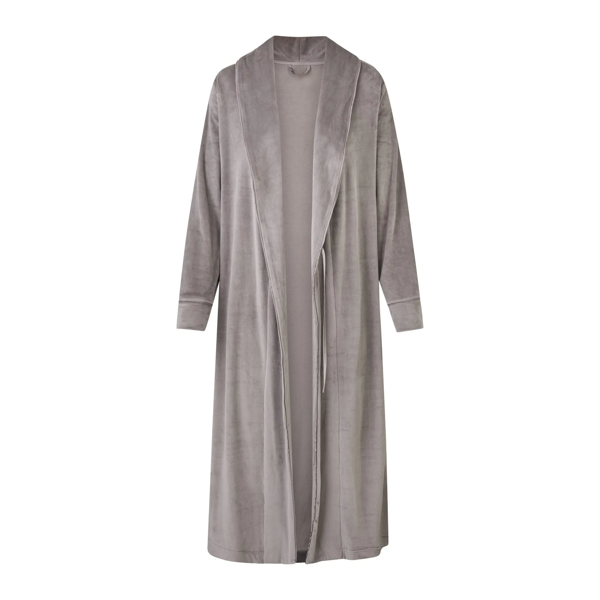 VELOUR LONG ROBE | SMOKE