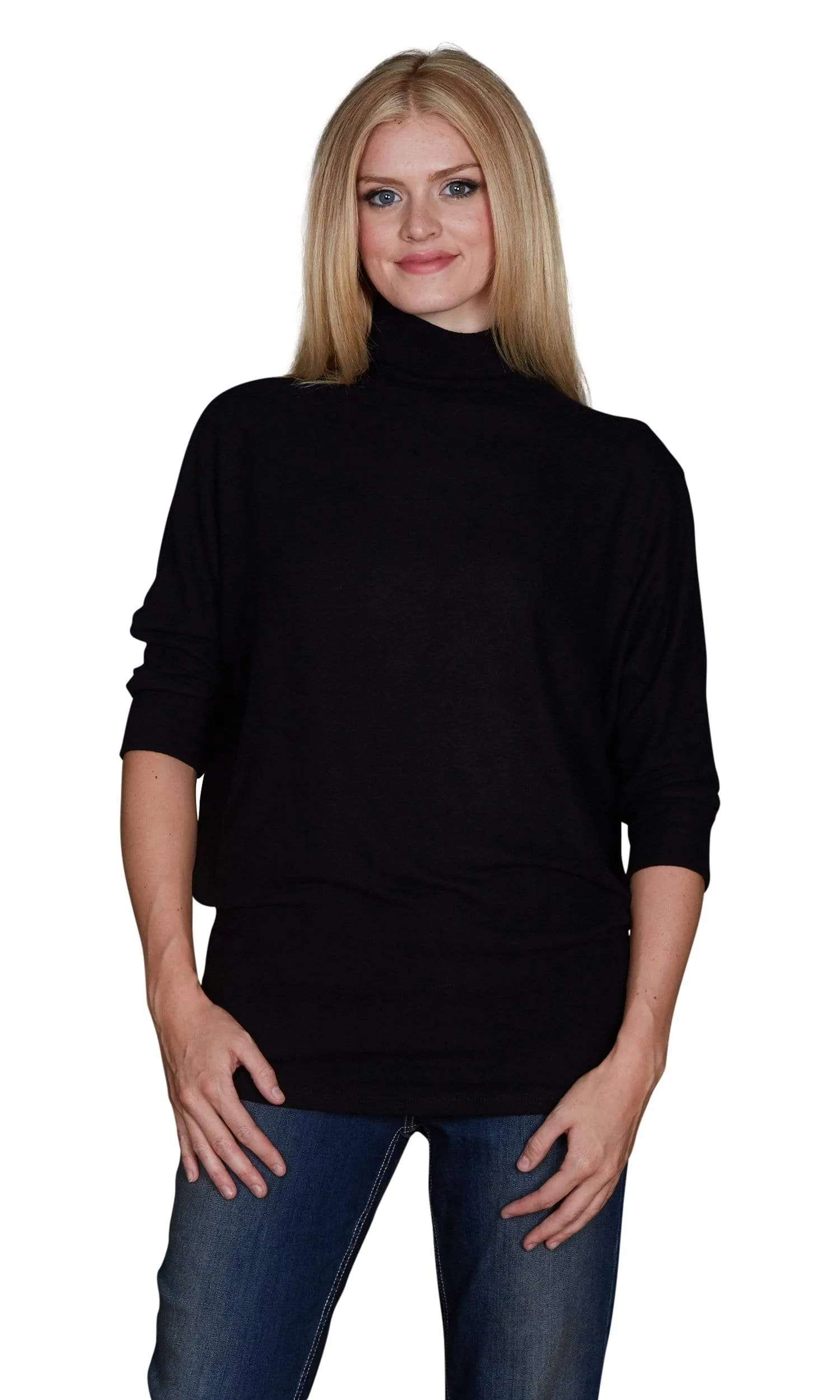 Velvet by Graham & Spencer Eada Cozy Jersey Turtleneck Tunic Top