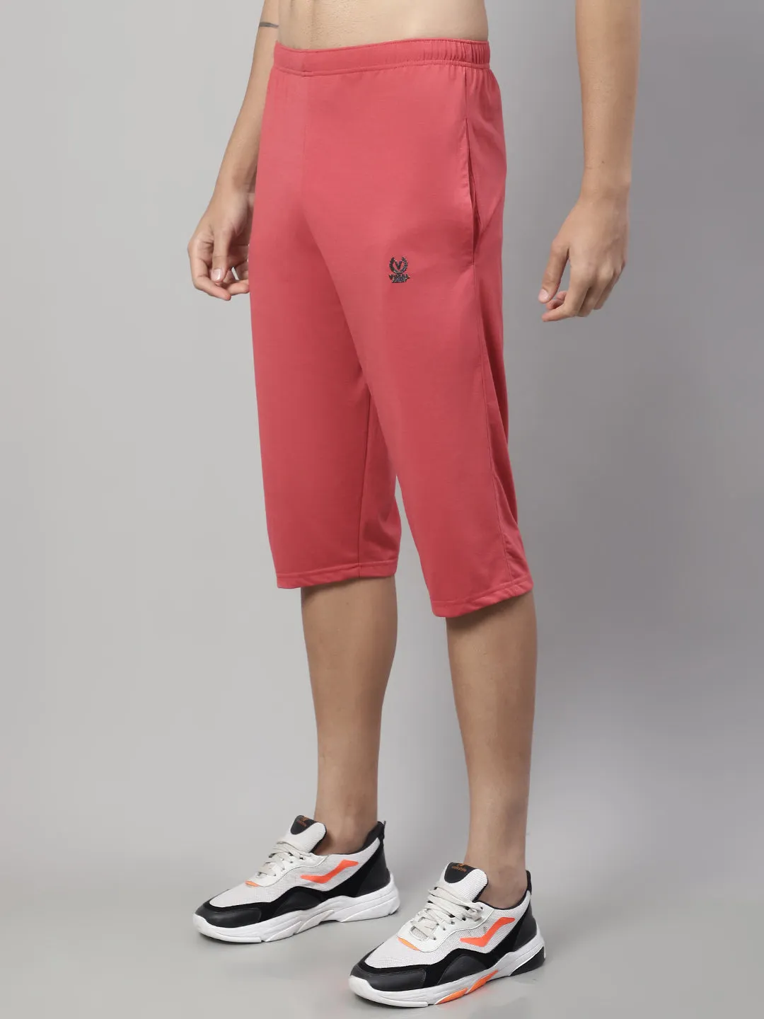 Vimal Jonney Pink Regular fit Cotton Capri for Men