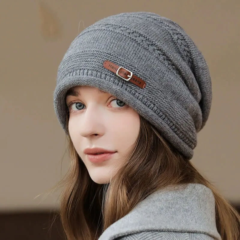 Women's Packable Winter Cap Pile Knitted Hat