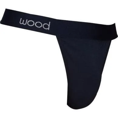 Wood Men's Soft Modal Cotton Blend Thong Black