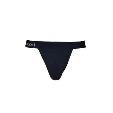 Wood Men's Soft Modal Cotton Blend Thong Black